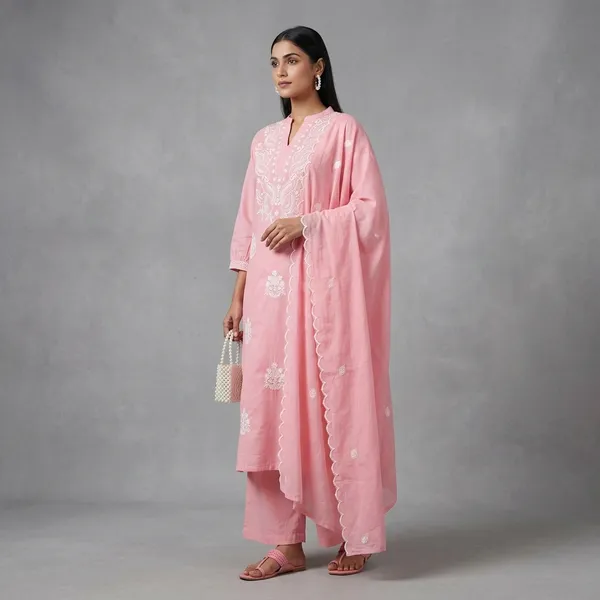 Pink_Embroidered_Cotton_Kurta_Set_For_Women