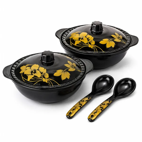 BS_Melamine_26_cm_Black_And_Gold_Floral_Donga_Set_of_2_with_2_Serving_Spoons_Food_Grade_Serving_Bowls_with_Lids_Premium_Glossy_Finish_Multipurpose_Kitchen_And_Dining_Set_B-2