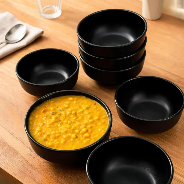 BS_Melamine_Style_Bowl_Black_Set_of_8_Multipurpose_Soup_And_Serving_Donga_for_Dal,_Curry,_Vegetables,_Snacks_And_Salad_Durable_Lightweight_Dining_Bowls