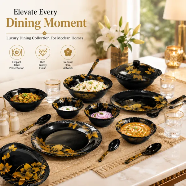 BS_Melamine_Celebration_B2_40_Pcs_Dinner_Set_Black_And_Gold_Floral_Dinnerware