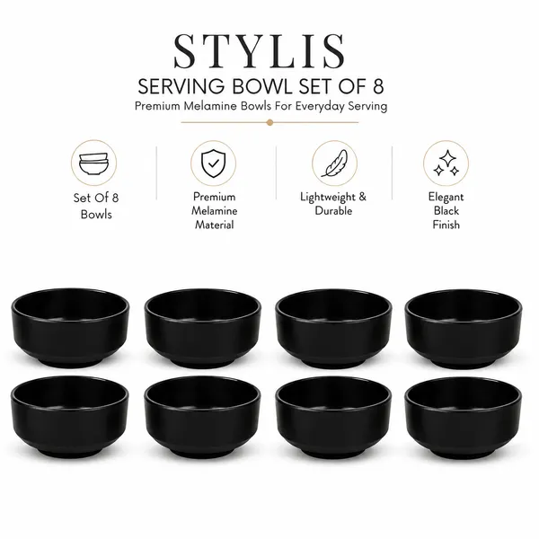 BS_Melamine_Style_Bowl_Black_Set_of_8_Multipurpose_Soup_And_Serving_Donga_for_Dal,_Curry,_Vegetables,_Snacks_And_Salad_Durable_Lightweight_Dining_Bowls