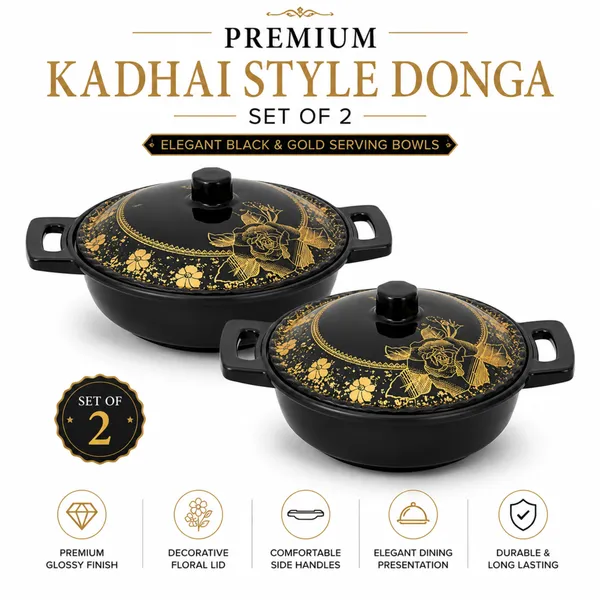 Melamine_Golden_and_Black_Kadhai_Style_Donga_28_cm_Set_of_2_Premium_Black_And_Gold_Serving_Bowl_with_Lid_and_Handles_Multipurpose_Melamine_Serving_Donga_for_Curry,_Rice,_Dal_And_Dining_Table_Use_Product_Code:_GOLDENANDBLACKKADHAISTYLEDONGA_GBKLD-1