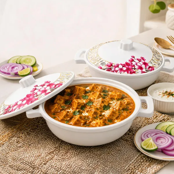 Melamine_Floral_Print_Lidded_Kadhai_Bowl_Set