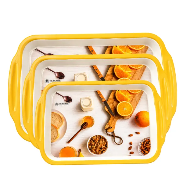 BS_Melamine_Luxury_Blossom_Collection_Serving_Tray_Set_of_3_Premium_Floral_Print_Tea,_Coffee_And_Snacks_Trays_with_Handles_Product_Code:_LUXURYSXMXL_LT3