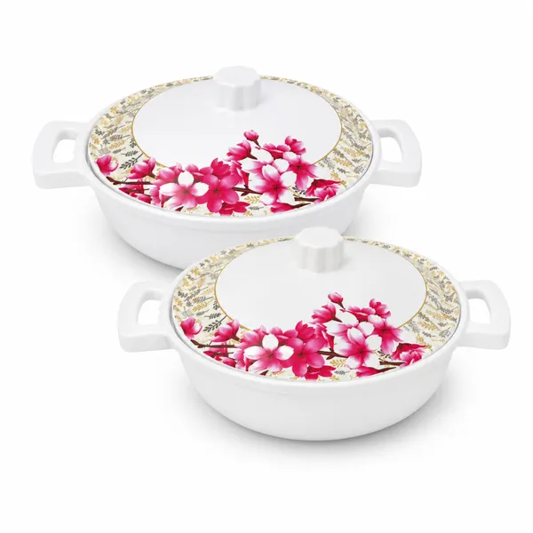 Melamine_Floral_Print_Lidded_Kadhai_Bowl_Set
