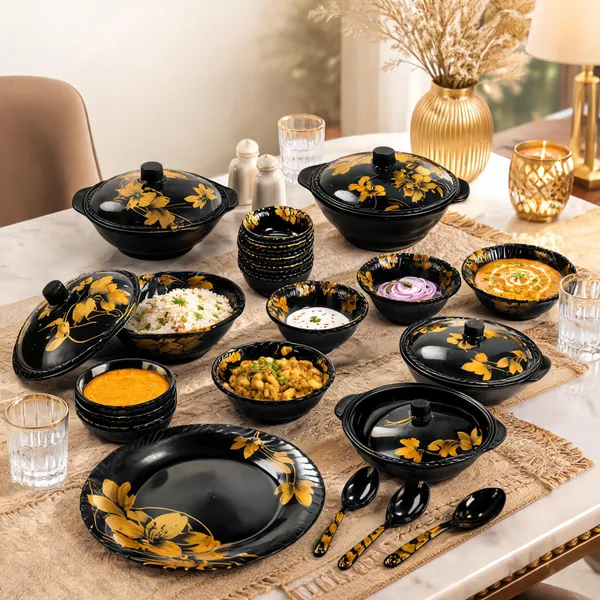 BS_Melamine_Celebration_B2_40_Pcs_Dinner_Set_Black_And_Gold_Floral_Dinnerware