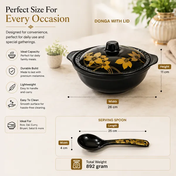 BS_Melamine_26_cm_Black_And_Gold_Floral_Donga_Set_of_2_with_2_Serving_Spoons_Food_Grade_Serving_Bowls_with_Lids_Premium_Glossy_Finish_Multipurpose_Kitchen_And_Dining_Set_B-2
