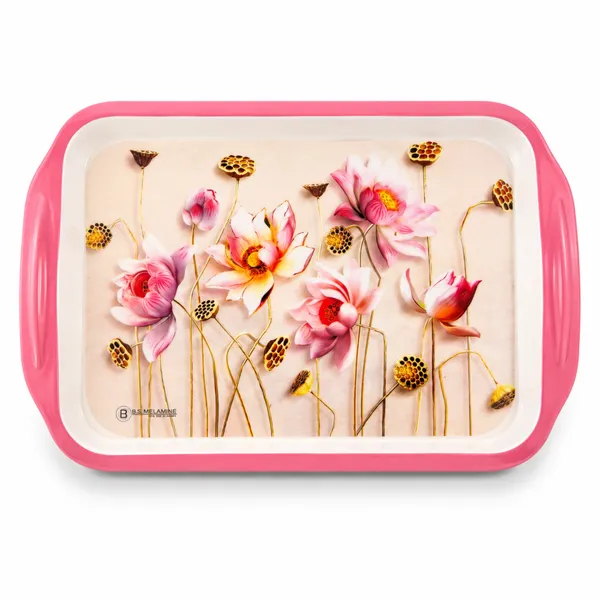 Luxury_Melamine_Serving_Tray_Small_Size_28_cm_Floral_Design_Multipurpose_Serving_Tray_with_Handles_Durable_Lightweight_Tray_for_Tea,_Coffee_And_Snacks_Product_Code:_LT-2