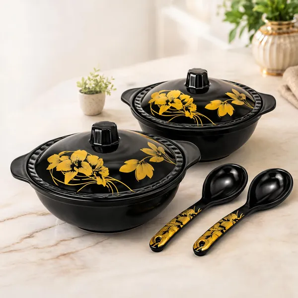 BS_Melamine_26_cm_Black_And_Gold_Floral_Donga_Set_of_2_with_2_Serving_Spoons_Food_Grade_Serving_Bowls_with_Lids_Premium_Glossy_Finish_Multipurpose_Kitchen_And_Dining_Set_B-2
