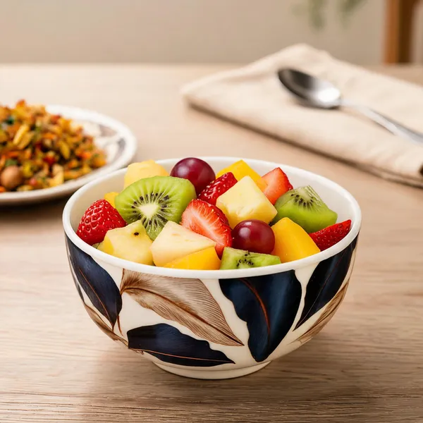 Melamine_Leaf_Print_Serving_Bowl