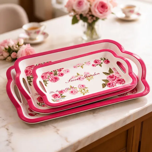 BS_Melamine_Pink_Rose_Floral_Serving_Tray_Set_of_3_Premium_Tea,_Coffee_And_Snacks_Trays_with_Handles_Durable_Food_Grade_Multipurpose_Serving_Trays_for_Home,_Kitchen_And_Office_Product_Code:_TAJSxMxL_TT6