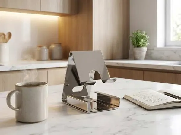 Afaks_Stainless_Steel_Mobile_Stand_With_Card_Holder_Silver