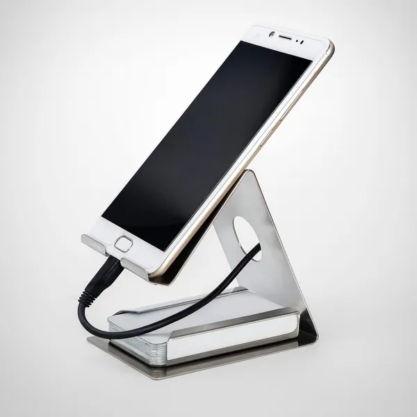Afaks_Stainless_Steel_Mobile_Stand_With_Card_Holder_Silver