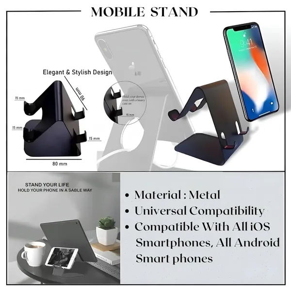 Afaks_Aluminium_Alloy_Dual-Slot_Mobile_Stand_Black