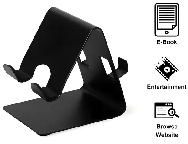 Afaks_Aluminium_Alloy_Dual-Slot_Mobile_Stand_Black