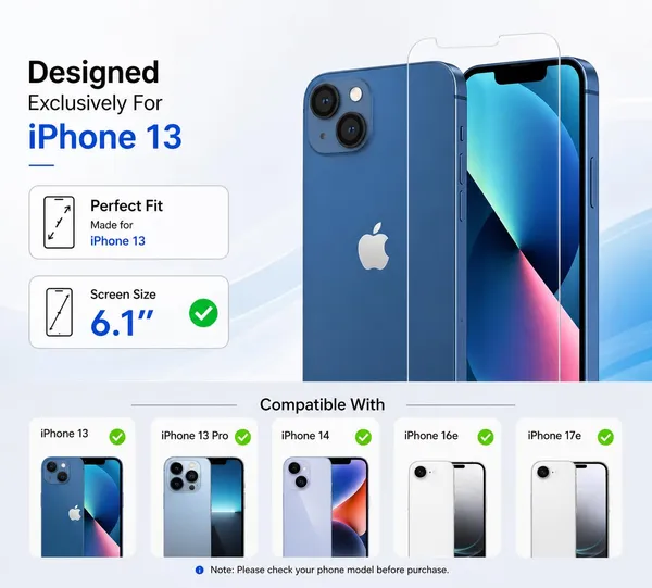 Afaks_Iphone_13/13_Pro/14/16E/17E_Tempered_Glass_Screen_Protector