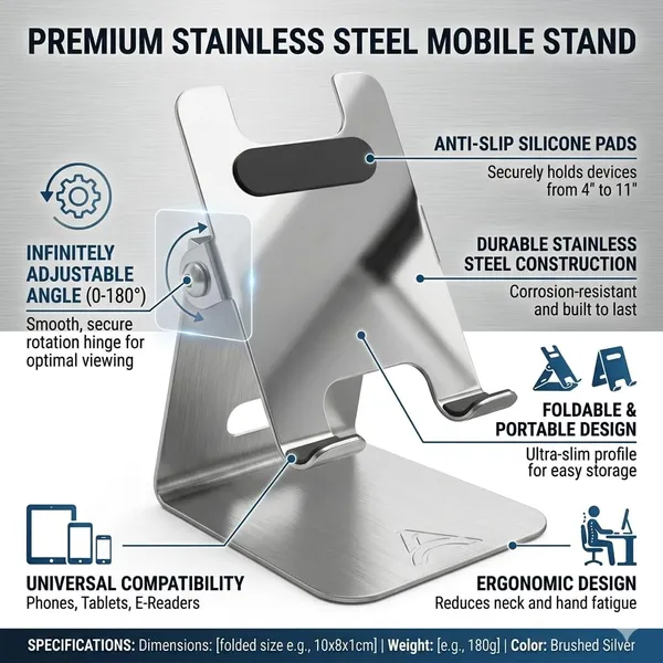 Afaks_Stainless_Steel_Adjustable_Angle_Tabletop_Phone_Stand_Silver