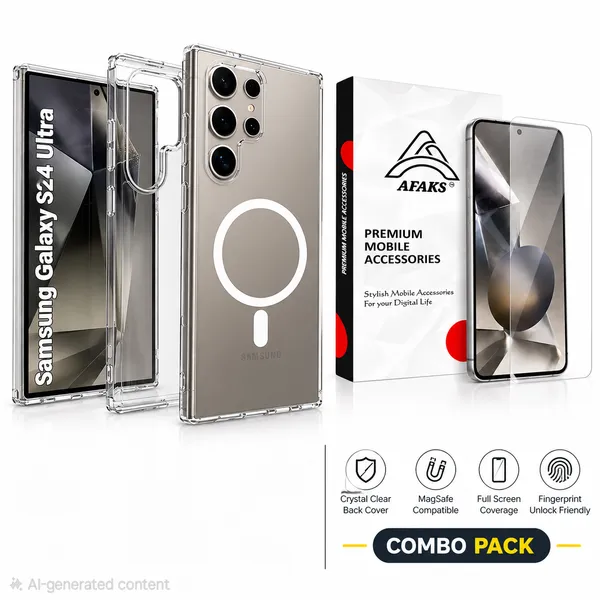 Samsung_S24_Ultra_Anti_Yellow_Magsafe_Case_&_Beze_Less_Fingerprint_Unlock_Tempered_Glass