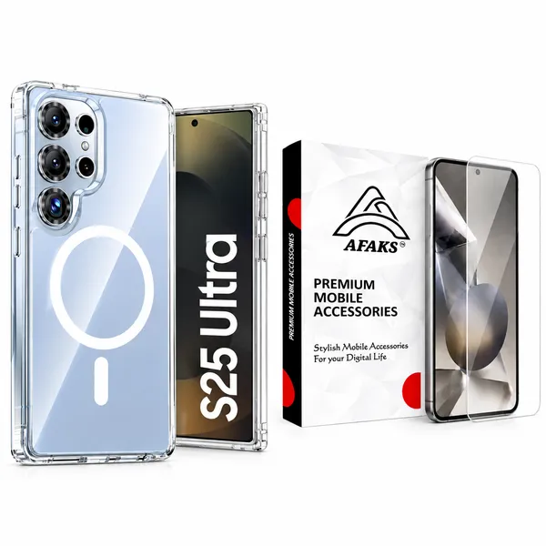 Samsung_S25Ultra_Anti_Yellow_Magsafe_Case_&_Bezel_Less_Fingerprint_Unlock_Tempered_Glass