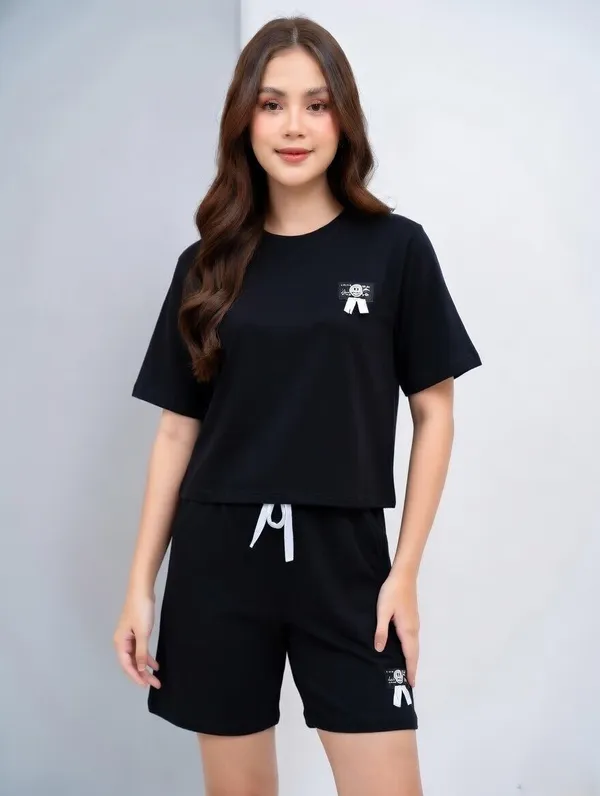 Black_Short_Overlap_Night_Suit_For_Women