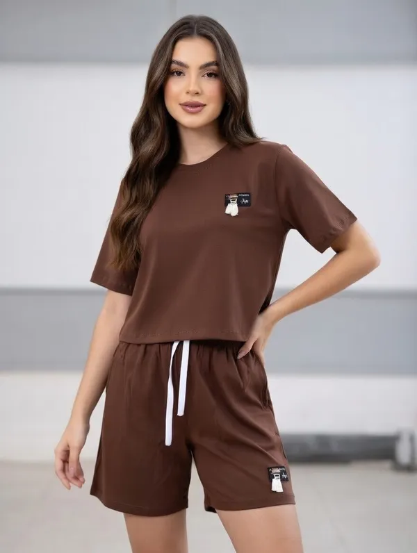 Brown_Short_Overlap_Night_Suit_For_Women