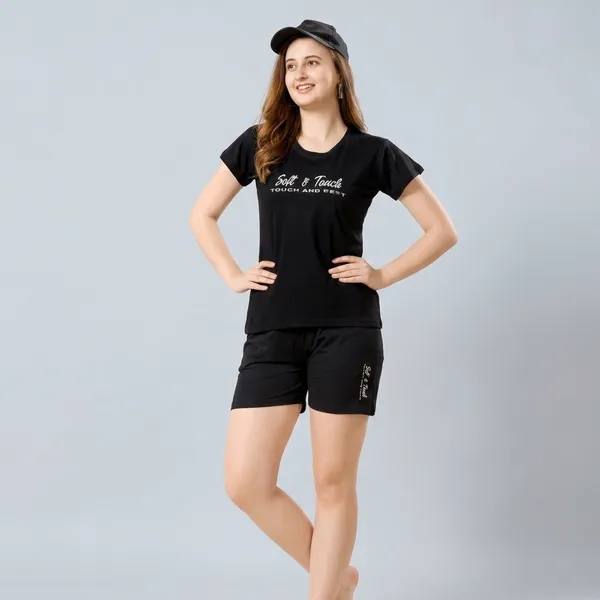 Black_Short_Round_Neck_Night_Suit_For_Women