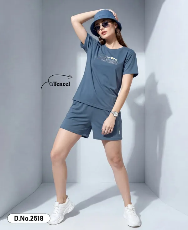 Sky_Blue_Short_Round_Neck_Night_Suit_For_Women