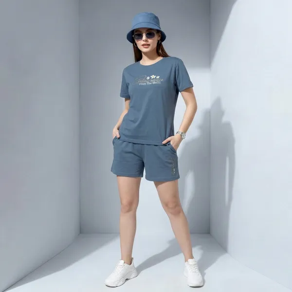 Sky_Blue_Short_Round_Neck_Night_Suit_For_Women