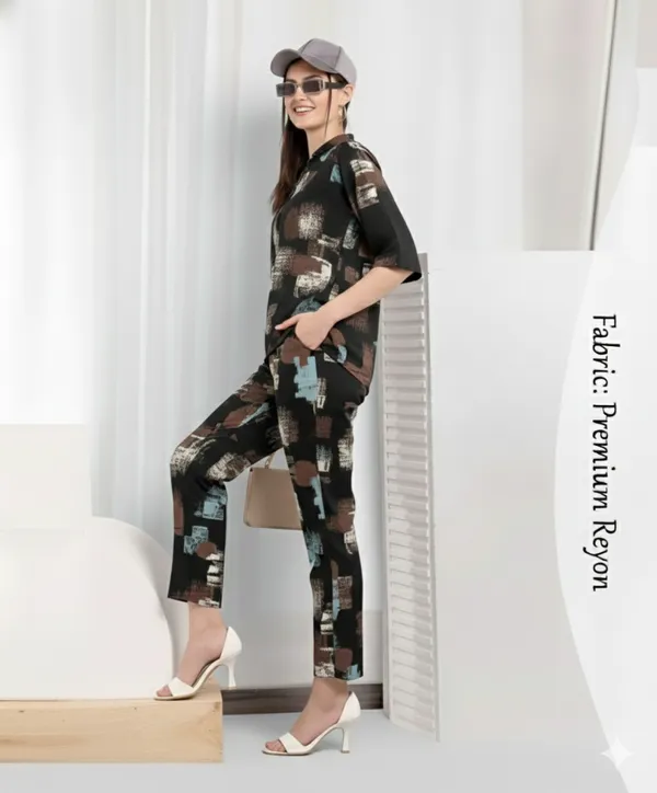 Black_And_Brown_Printed_Long_Night_Suit_For_Women