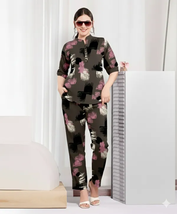 Brown_And_Pink_Printed_Long_Night_Suit_For_Women