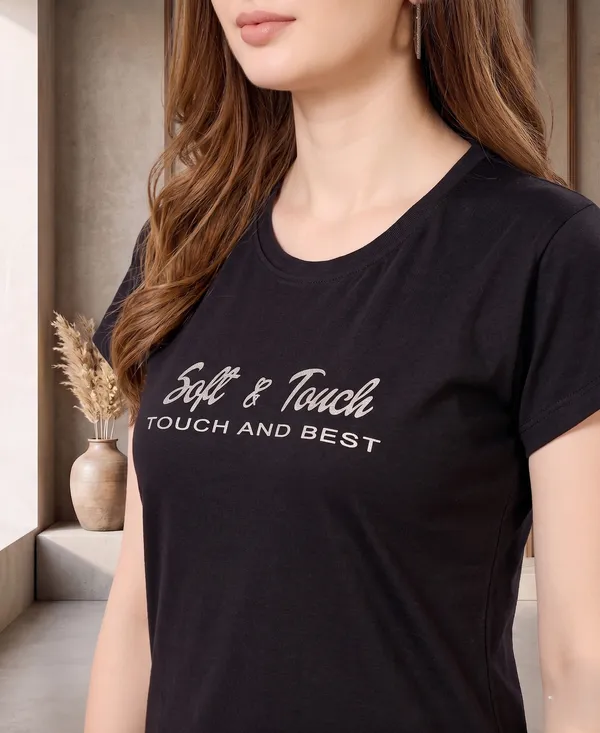 Black_Long_Round_Neck_Night_Suit_For_Women