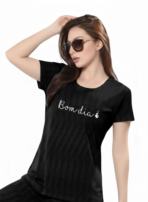 Black_Jacquard_Capri_Night_Suit_For_Women
