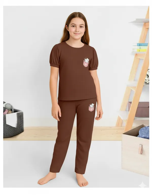 Brown_Printed_Relaxed_Night_Suit_For_Girls