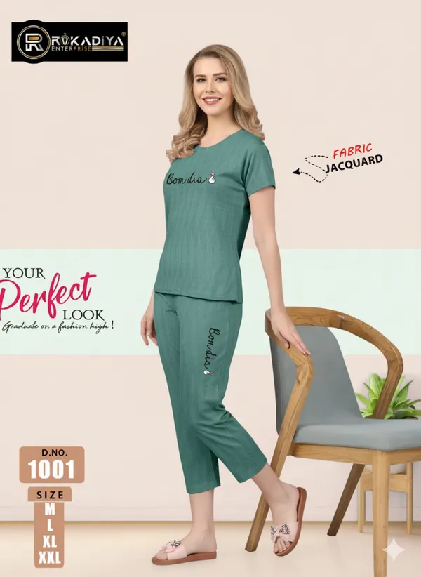Pista_Jacquard_Capri_Night_Suit_For_Women