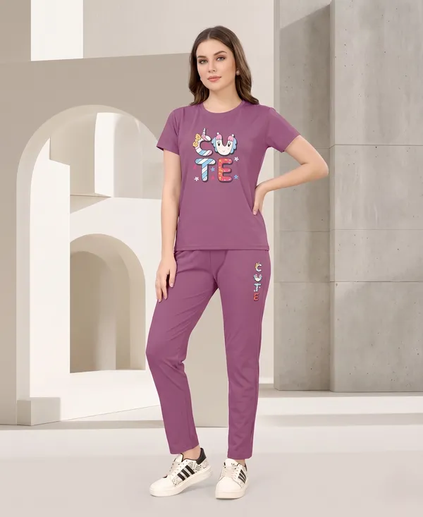 Pink_Long_Round_Neck_Night_Suit_For_Women