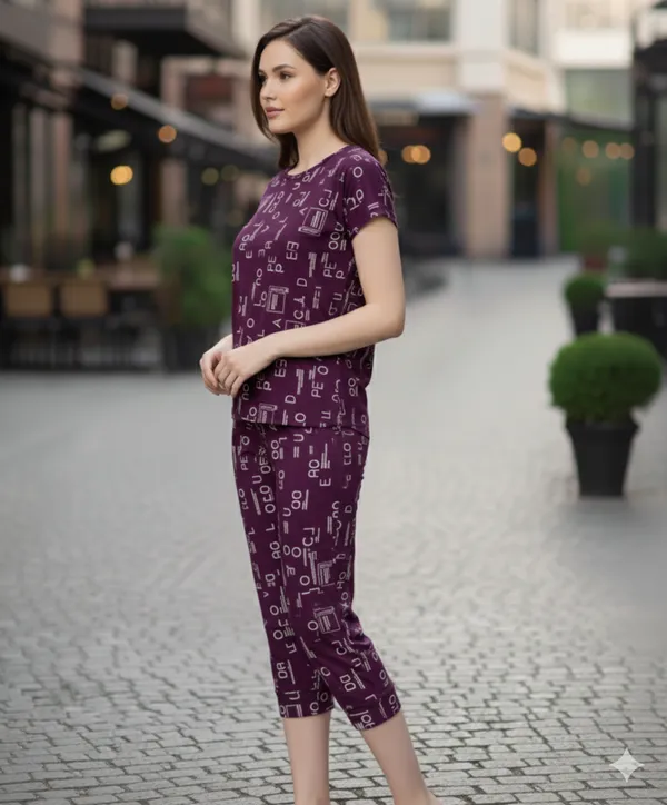 Wine_Full_Print_Capri_Night_Suit_For_Women