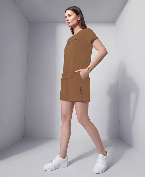 Brown_Short_Round_Neck_Night_Suit_For_Women