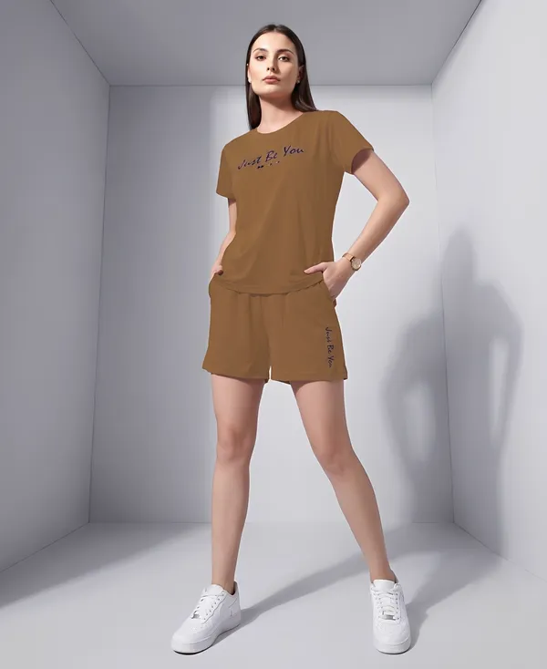 Brown_Short_Round_Neck_Night_Suit_For_Women
