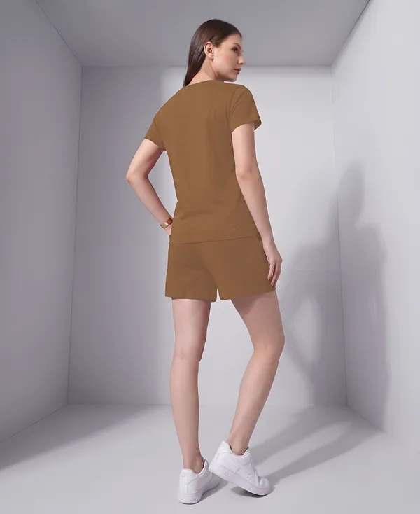 Brown_Short_Round_Neck_Night_Suit_For_Women