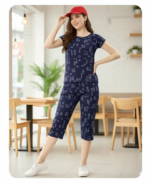 Blue_Printed_Capri_Night_Suit_For_Women