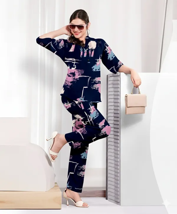 Blue_And_Pink_Printed_Long_Night_Suit_For_Women