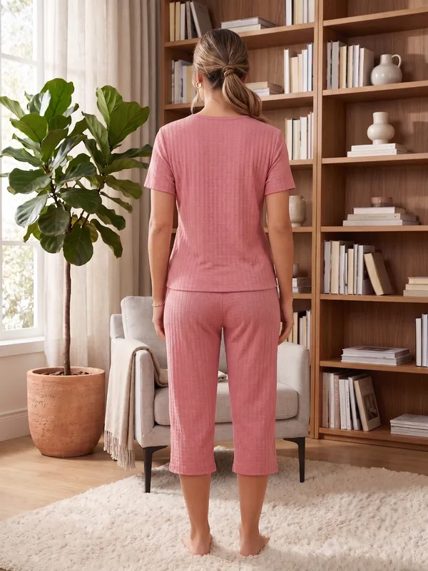 Purple_Jacquard_Capri_Night_Suit_For_Women