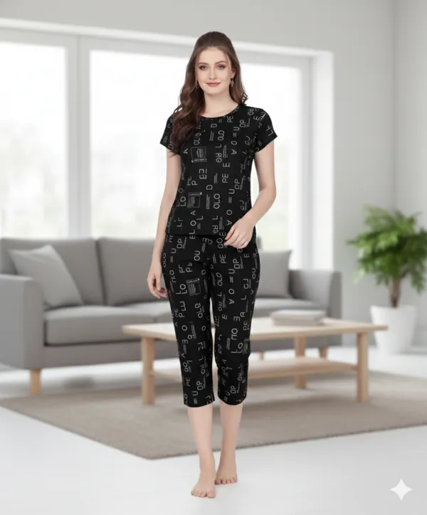 Black_Printed_Capri_Night_Suit_For_Women