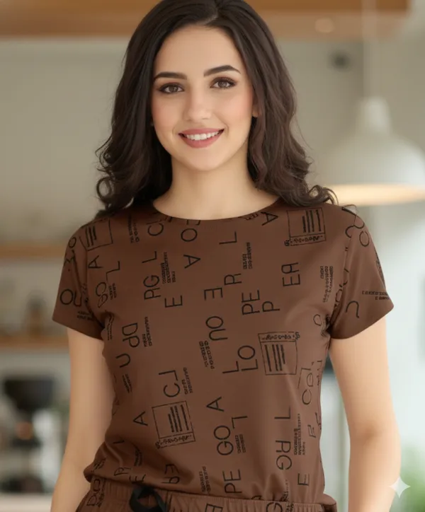 Brown_Full_Print_Capri_Night_Suit_For_Women