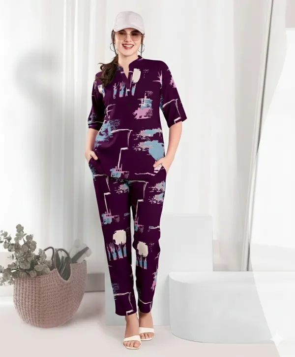 Wine_Long_Night_Suit_For_Women