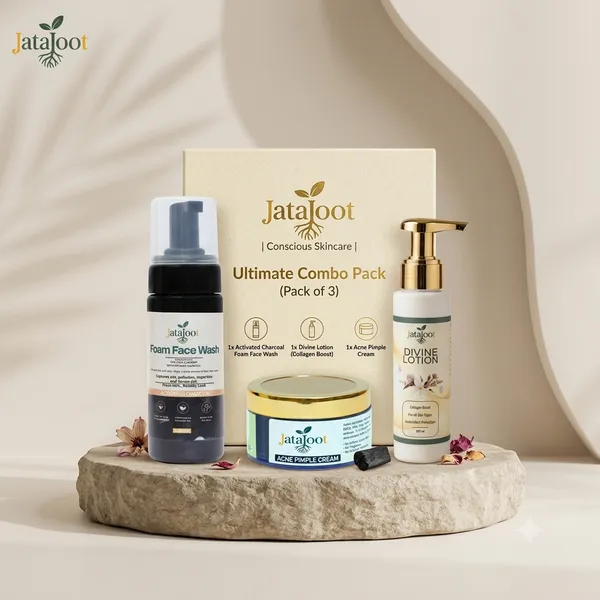 Jatajoot_Neem_Tea_Tree_Oil_Control_Acne_Cream,_Charcoal_Neem_Foaming_Face_Wash_&_Divine_Shea_Butter_Aloe_Vera_Body_Lotion_(Pack_Of_3)