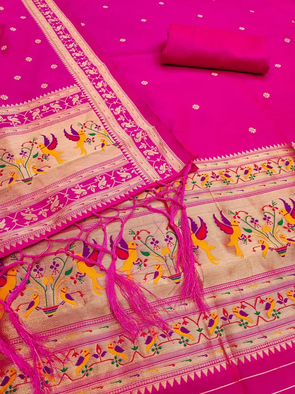 Pink_Soft_Litchi_Banarasi_Silk_Weaving_Unstitched_Kurta_Set_For_Women