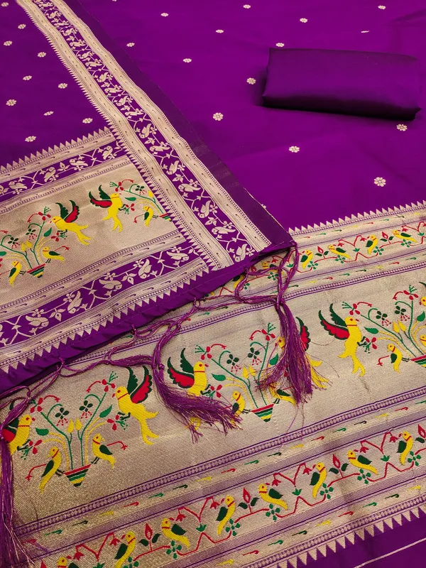 Purple_Soft_Litchi_Banarasi_Silk_Weaving_Unstitched_Kurta_Set_For_Women