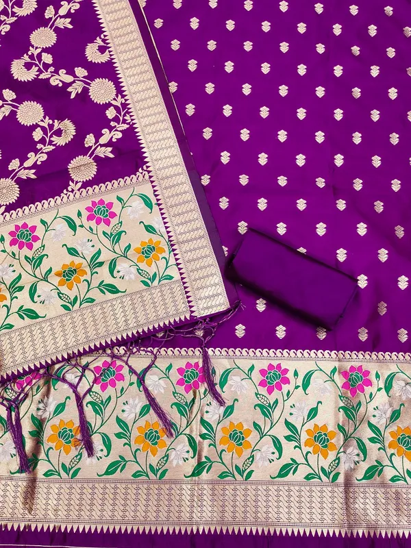 Purple_Soft_Litchi_Banarasi_Silk_Weaving_Unstitched_Kurta_Set_For_Women