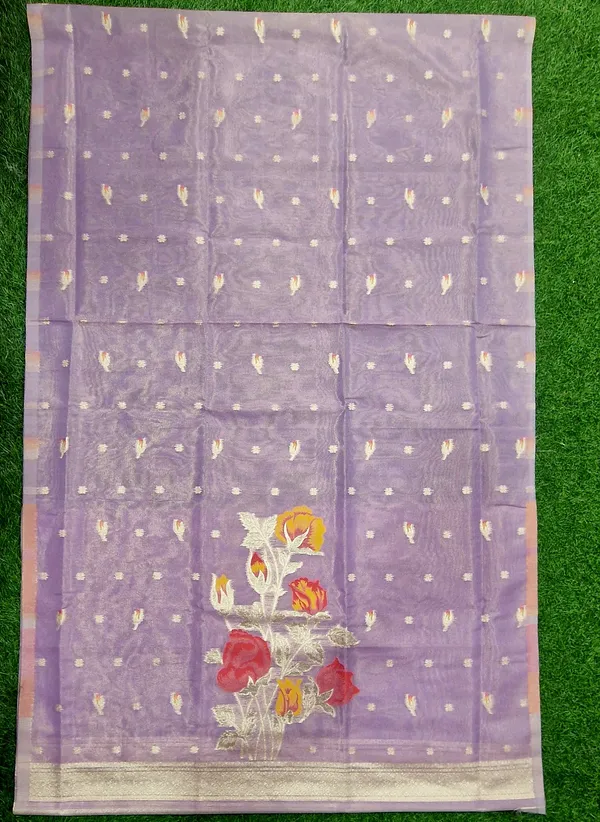 Purple_Shimmer_Banarasi_Silk_Weaving_Unstitched_Kurta_Set_For_Women